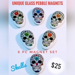 Skull Glass Magnet Set Handmade By Kimmiton Art Prints